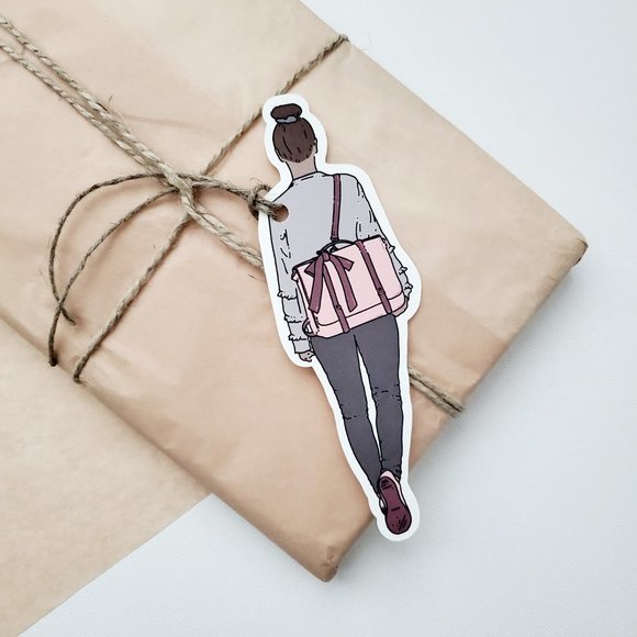 LB073 STICKERS Custom Stickers Personalizable Shipping Supplies Walking Girl - Picture 6 of 8